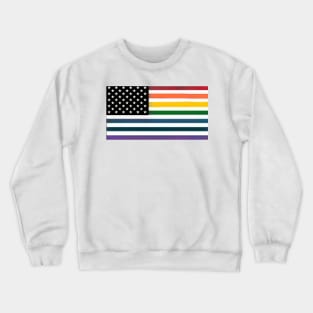 Rainbow American Flag Crewneck Sweatshirt